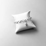 925 Sterling Silver Japen Doll Crown CZ Pendant