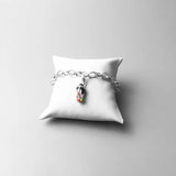 925 Sterling Silver Japen Doll Crown CZ Pendant