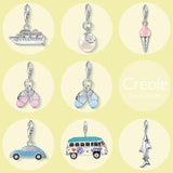 925 Sterling Silver Cruise Clover Pearl Ice Cream Baby Shoes