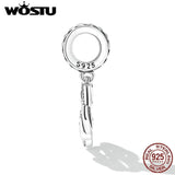 925 Silver Heart Cat Pendant Charm Bead DIY Bracelet Necklace Gift