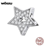 925 Sterling Silver Zircon Star Bead Pendant