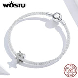 925 Sterling Silver Zircon Star Bead Pendant