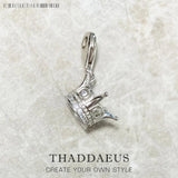 Crown Charm Pendant 925 Sterling Silver Vintage Gift For Women Men