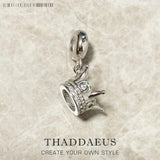 Crown Charm Pendant 925 Sterling Silver Vintage Gift For Women Men