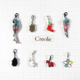 Dala Horse Petals Stone Parrot Charm Pendant 925 Sterling Silver