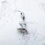 Cat & Pearl Pendant Charm 925 Sterling Silver