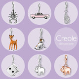 Sterling Silver Scorpion Pink Car Feather Deer Dog Charm Pendant