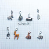 Sterling Silver Scorpion Pink Car Feather Deer Dog Charm Pendant