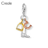 Vintage Lucky Boot Sailboat Charm Pendant, 925 Sterling Silver