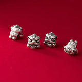 Sterling Silver 3D Tiger PiXiu Baby Pendant Charms