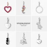 925 Sterling Silver Heart Charms Pendant Romantic Gift for Women Girls