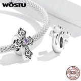 Vintage Pattern Cross Charm Bead Pendant for Women