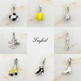 Sporty Roller Skates Tennis Soccer Charms Pendant