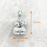 Sterling Silver Bear Couple Charm Pendant