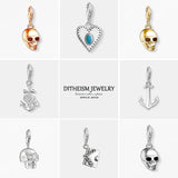 Skull Charms Pendant 925 Sterling Silver Gift For Women Men Boy Girls