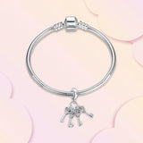 925 Silver Astronaut Animal Heart Charm Bracelet Bead