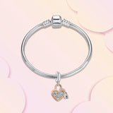 925 Silver Astronaut Animal Heart Charm Bracelet Bead