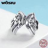 925 Sterling Silver Guardian Wings Beads Charm Bracelet Necklace Pendant