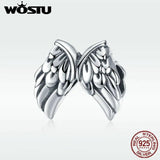 925 Sterling Silver Guardian Wings Beads Charm Bracelet Necklace Pendant