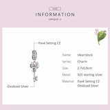 Heartslock Key Dangle Charm 925 Silver Beads DIY Bracelet Weeding Jewelry