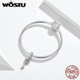 Heartslock Key Dangle Charm 925 Silver Beads DIY Bracelet Weeding Jewelry