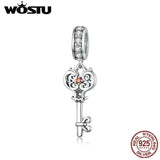 Heartslock Key Dangle Charm 925 Silver Beads DIY Bracelet Weeding Jewelry