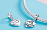 925 Silver Pet Heart Pendant Charms DIY Jewelry Gift