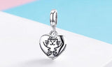 925 Silver Pet Heart Pendant Charms DIY Jewelry Gift