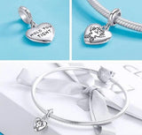 925 Silver Pet Heart Pendant Charms DIY Jewelry Gift