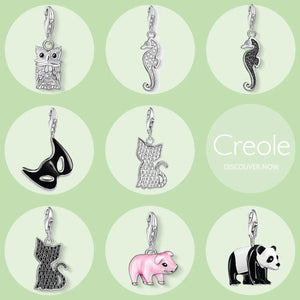 925 Sterling Silver Owl Seahorse Cat Piglet Panda Charm Pendant Jewelry Gift