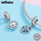 925 Sterling Silver Compass Charm for DIY Crystal Jewelry
