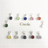 Colorful Crystal Charm Pendant, 925 Sterling Silver Birthday Gift