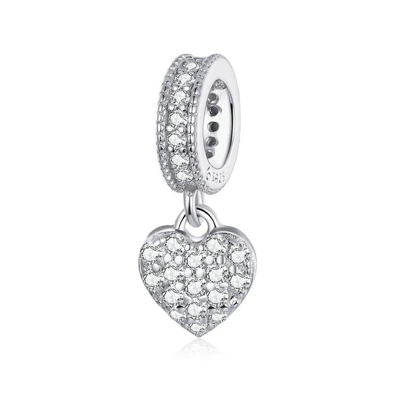 925 Sterling Silver Zirconia Charm Pendant for Bracelet DIY Jewelry