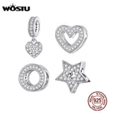 925 Sterling Silver Zirconia Charm Pendant for Bracelet DIY Jewelry