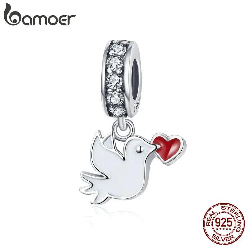 925 Silver Pigeon Lover Pendant for Bracelet