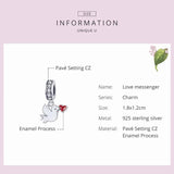925 Silver Pigeon Lover Pendant for Bracelet