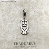 Elegant Owl Dangle Charm 925 Sterling Silver Pendant