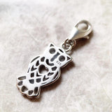 Elegant Owl Dangle Charm 925 Sterling Silver Pendant