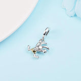 Valentine 100th Anniversary Rabbit Dangle Bead 925 Silver DIY Fits