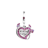 Valentine Devil Heart Double Dangle Bead 925 Silver DIY for Bracelets