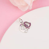Valentine Devil Heart Double Dangle Bead 925 Silver DIY for Bracelets