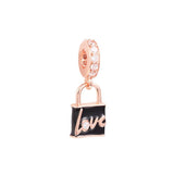 Valentine Love Padlock Dangle Bead 925 Silver DIY Charm Bracelets