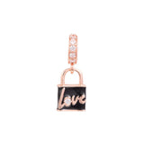 Valentine Love Padlock Dangle Bead 925 Silver DIY Charm Bracelets