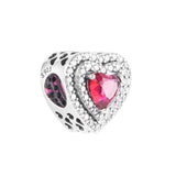 Valentine Heart Bead 925 Silver For Charm Bracelets
