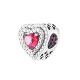Valentine Heart Bead 925 Silver For Charm Bracelets