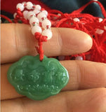 Green Jade Peace Buckle Necklace for Longevity