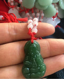 Jade GuanYin Buddhism Pendant Necklace 27x23mm