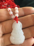 Jade GuanYin Buddhism Pendant Necklace 27x23mm