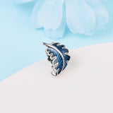 Spring Curved Feather Charm Bead 925 Silver DIY Fits for European Bracelet