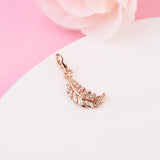 925 Silver Spring Curved Feather Dangle Bead DIY